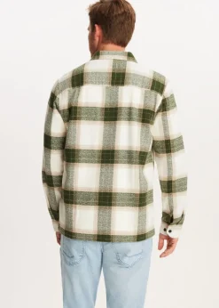 Overshirts<The Sting Geruit overshirt met structuur donkergroen