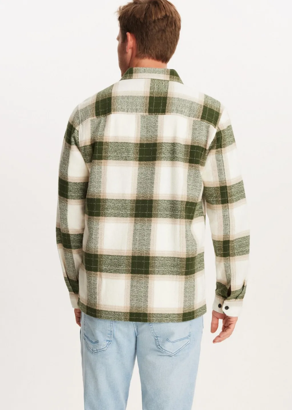 Overshirts<The Sting Geruit overshirt met structuur donkergroen