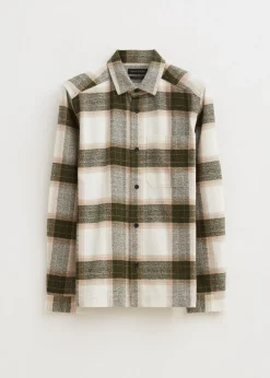 Overshirts<The Sting Geruit overshirt met structuur donkergroen