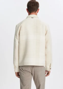 Jassen<The Sting Geruite bouclé jas zand