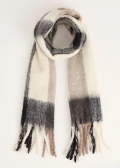 Sjaals<The Sting Geruite sjaal taupe