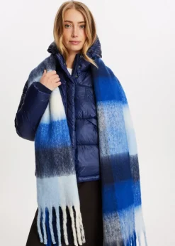 Sjaals<The Sting Geruite sjaal blauw