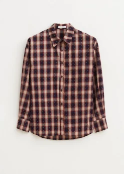Blouses<The Sting Geruite strassblouse donkerbruin