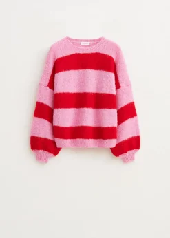 Truien En Vesten<The Sting Gestreepte harige trui rose