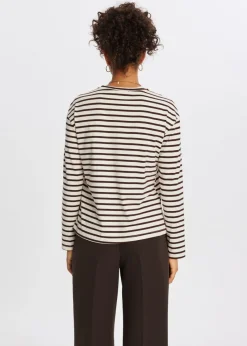 T-Shirts<The Sting Gestreepte longsleeve donkerbruin