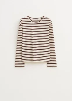 T-Shirts<The Sting Gestreepte longsleeve donkerbruin