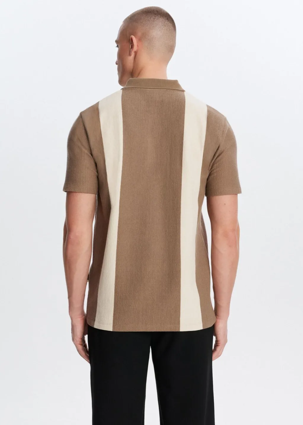 Polo's|T-Shirts<The Sting Gestreepte polo azure taupe