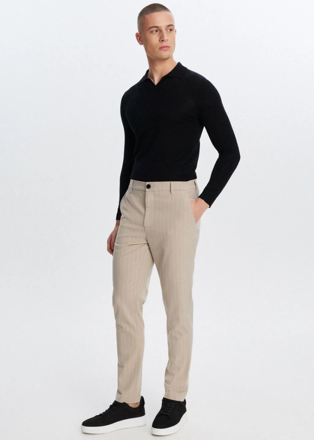 Broeken<The Sting Gestreepte resort pantalon zand