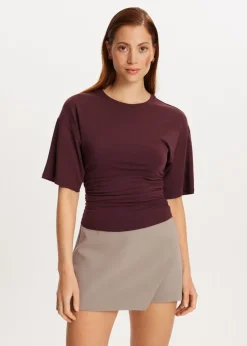 T-Shirts<The Sting Getailleerd t-shirt met plooien bordeaux