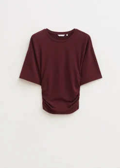 T-Shirts<The Sting Getailleerd t-shirt met plooien bordeaux
