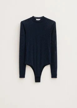 Tops<The Sting Glitter mesh body donkerblauw