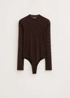 Tops<The Sting Glitter mesh body donkerbruin