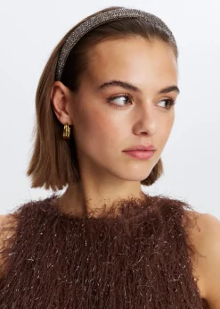 Haaraccessoires<The Sting Haarband met glitter taupe