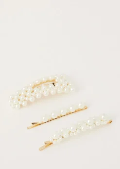 Haaraccessoires<The Sting Haarclip set met parels wit, off-white