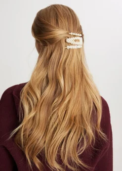 Haaraccessoires<The Sting Haarclip set met parels wit, off-white