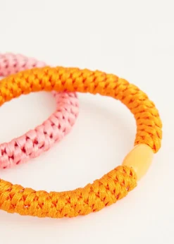 Haaraccessoires<The Sting Haarelastiekjes set oranje