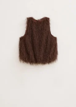 Tops<The Sting Hairy balloon top donkerbruin