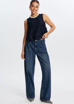 Tops<The Sting Hairy balloon top donkerblauw