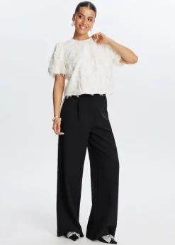 Tops<The Sting Hairy glitter top wit, off-white