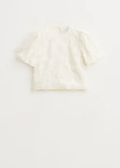 Tops<The Sting Hairy glitter top wit, off-white