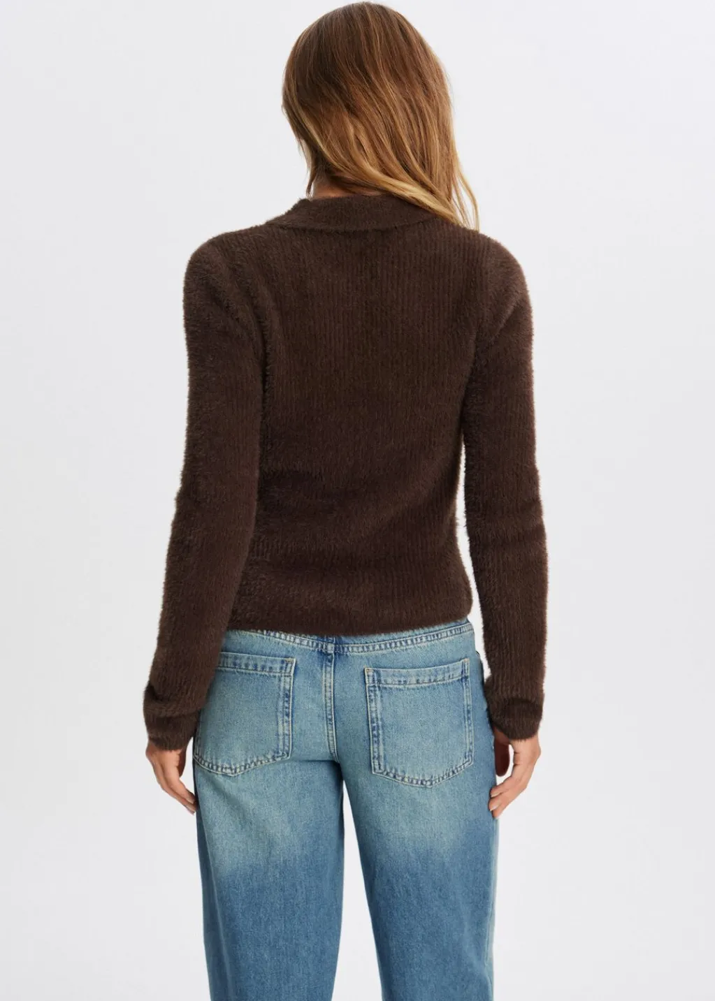 Truien En Vesten<The Sting Hairy polo donkerbruin