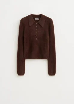 Truien En Vesten<The Sting Hairy polo donkerbruin