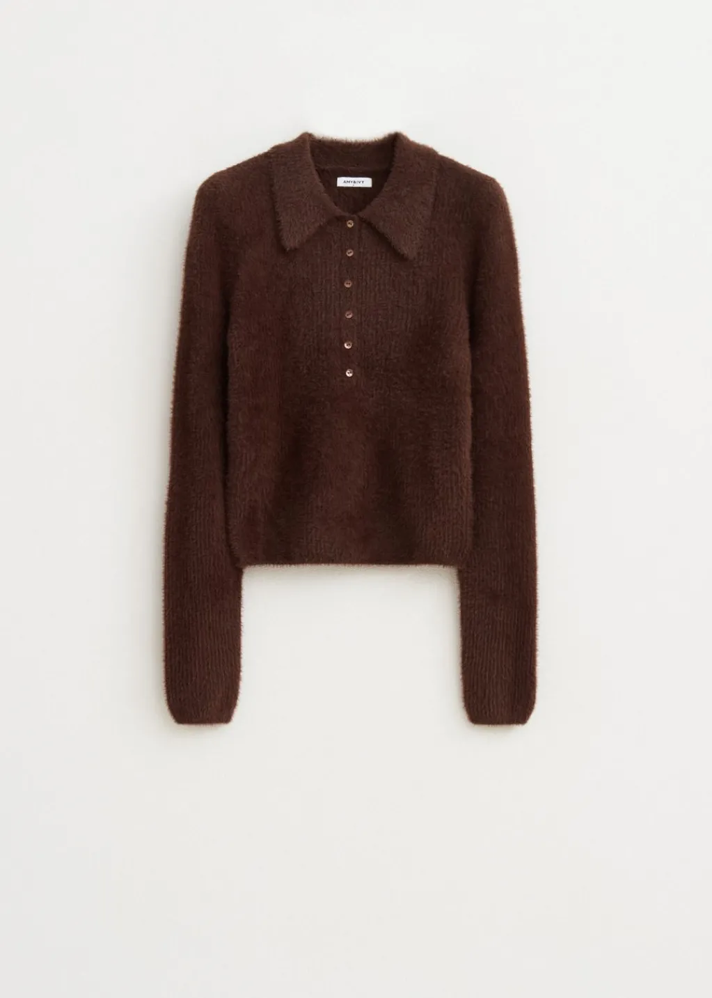 Truien En Vesten<The Sting Hairy polo donkerbruin