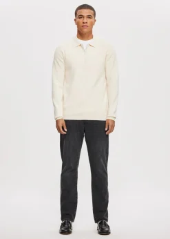 Polo's|Truien En Vesten<The Sting Half zip gebreide polo creme, licht