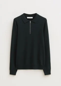 Truien En Vesten|Polo's<The Sting Half zip gebreide polo petrol
