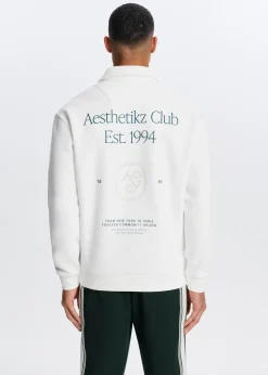 Polo's|Sweaters En Hoodies<The Sting Half zip polo club wit, off-white