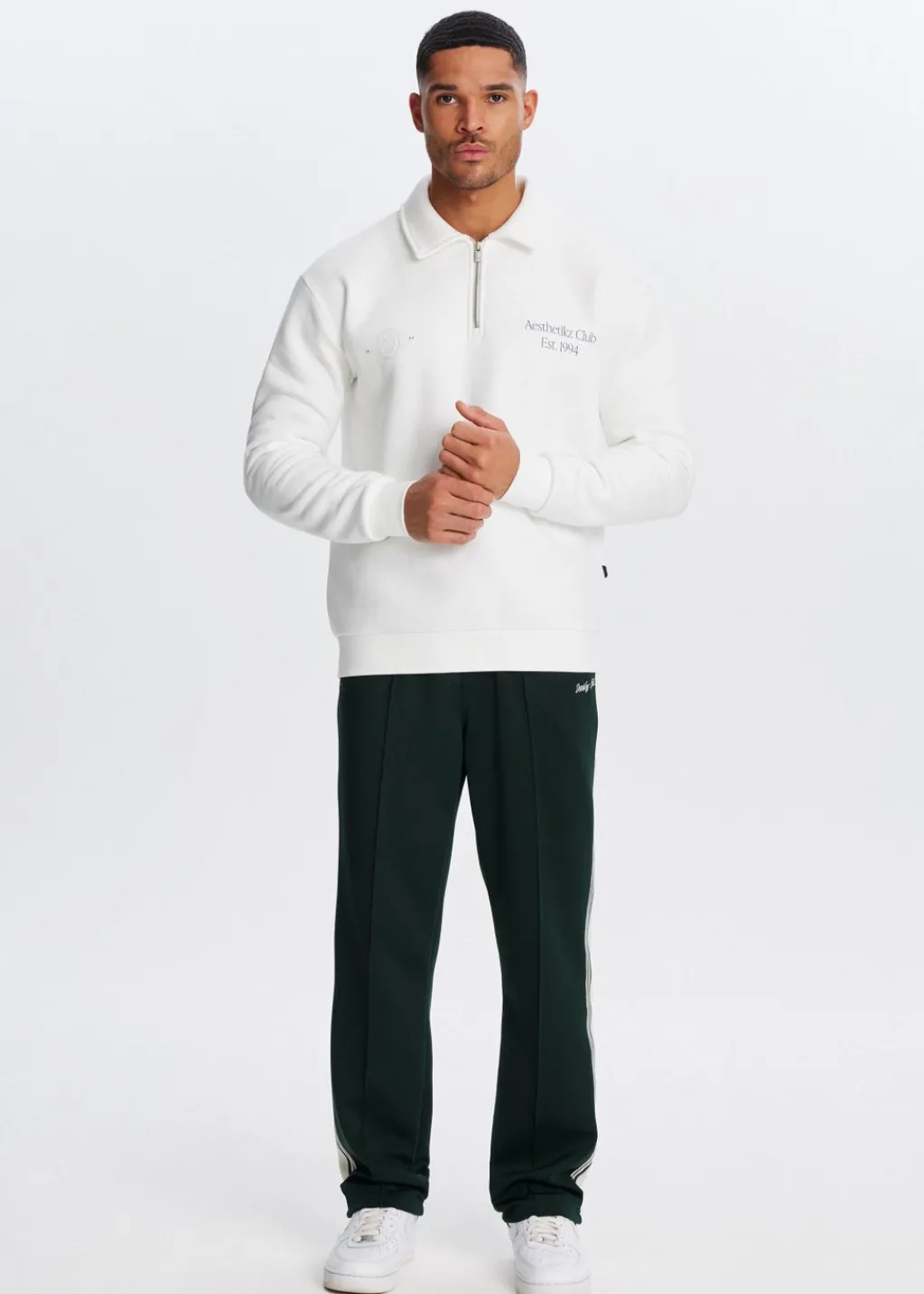 Polo's|Sweaters En Hoodies<The Sting Half zip polo club wit, off-white