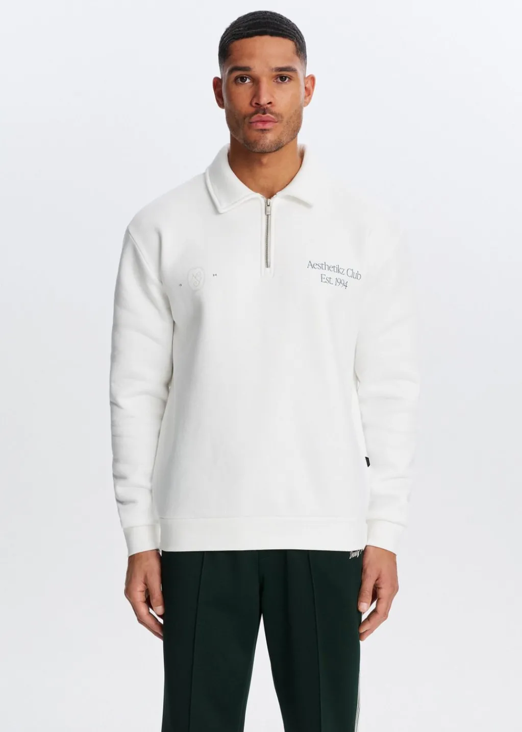 Polo's|Sweaters En Hoodies<The Sting Half zip polo club wit, off-white