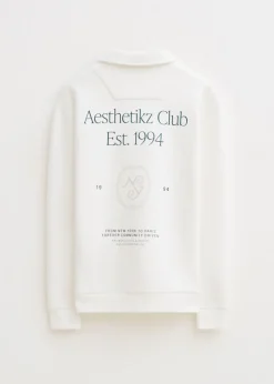 Polo's|Sweaters En Hoodies<The Sting Half zip polo club wit, off-white
