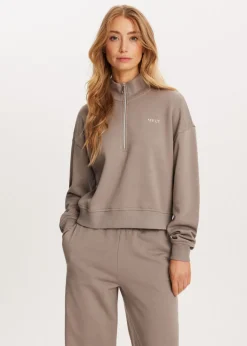 Sweaters En Hoodies<The Sting Half zip sweater taupe