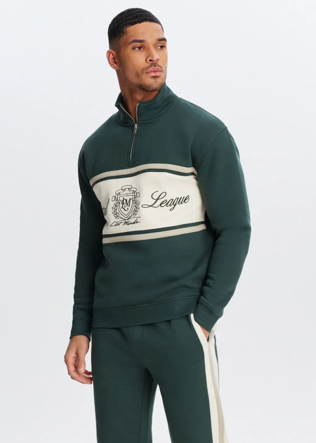 Sweaters En Hoodies<The Sting Half zip sweater league donkergroen