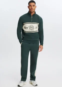Sweaters En Hoodies<The Sting Half zip sweater league donkergroen