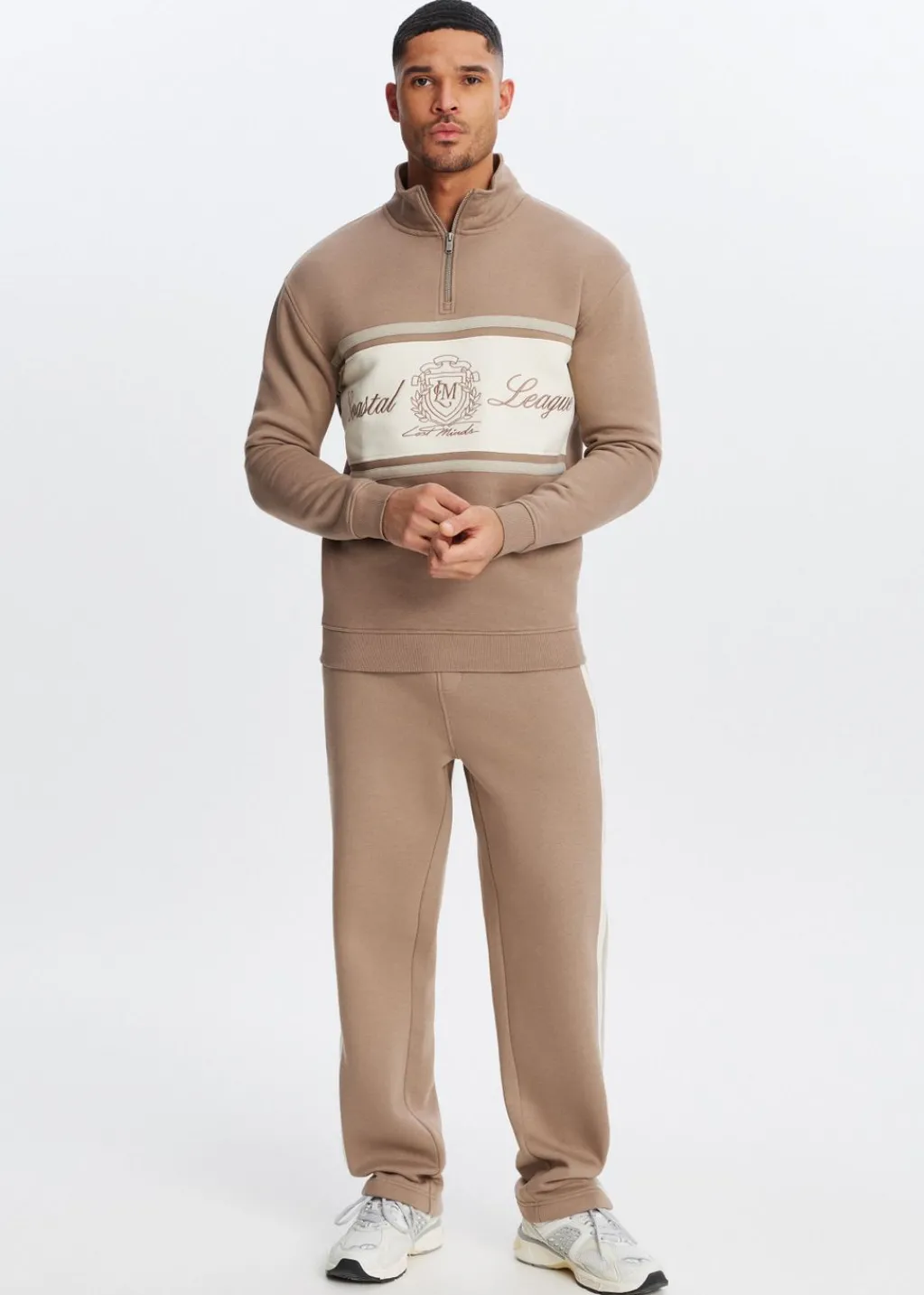 Sweaters En Hoodies<The Sting Half zip sweater league taupe