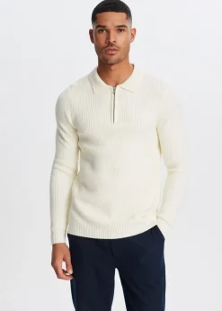 Truien En Vesten<The Sting Half zip trui wit, off-white