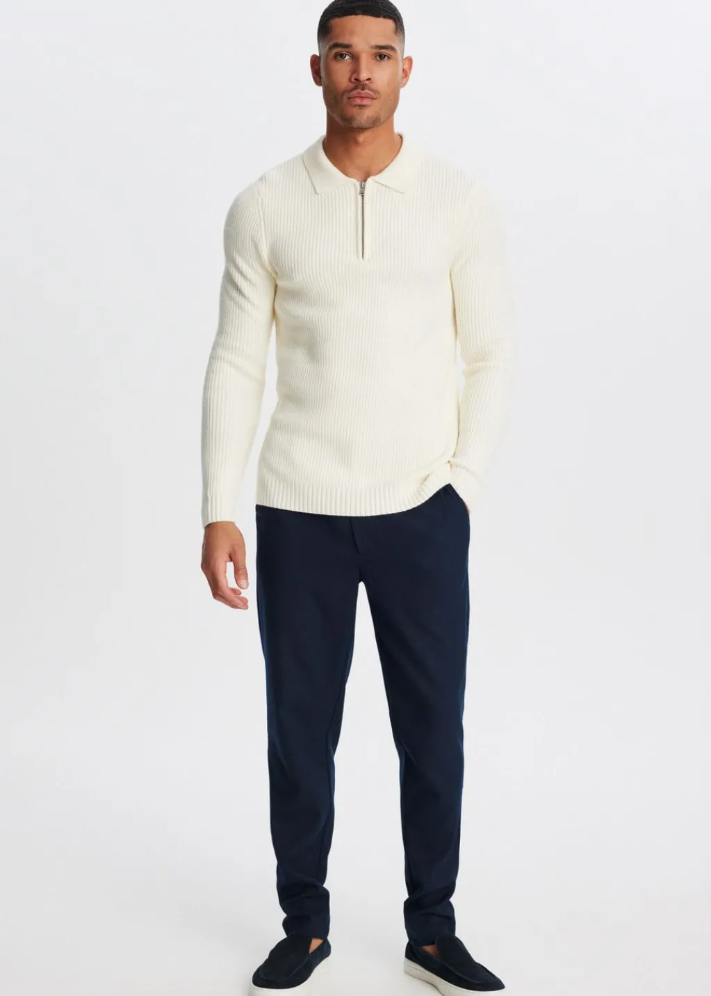 Truien En Vesten<The Sting Half zip trui wit, off-white