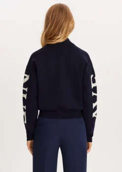 Truien En Vesten<The Sting Halfzip trui donkerblauw