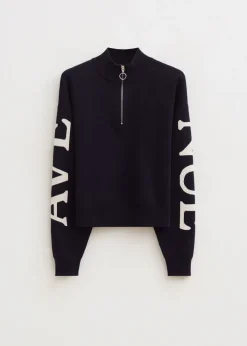 Truien En Vesten<The Sting Halfzip trui donkerblauw