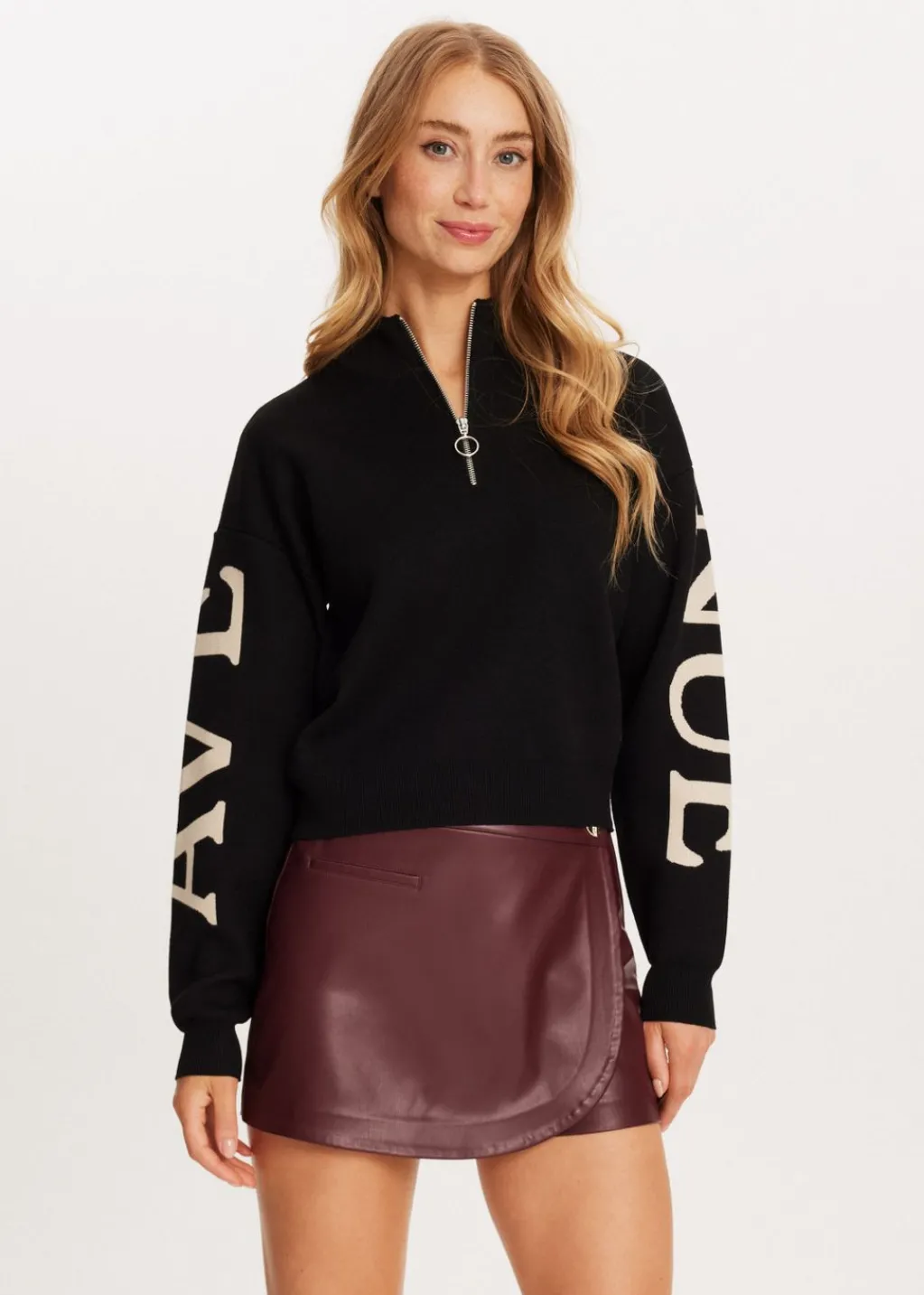 Truien En Vesten<The Sting Halfzip trui zwart