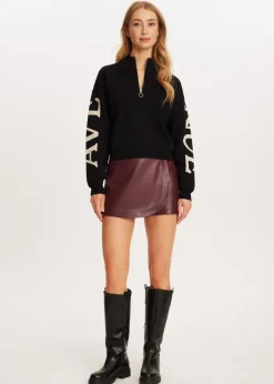Truien En Vesten<The Sting Halfzip trui zwart