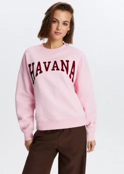Sweaters En Hoodies<The Sting Havana velvet sweater lichtroze