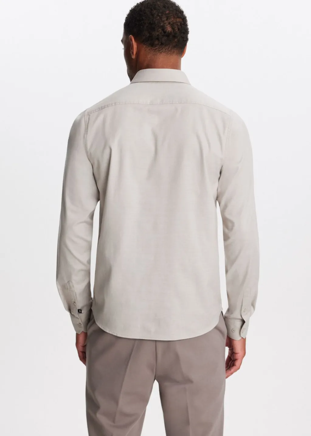 Overhemden<The Sting Herringbone overhemd donkerzand
