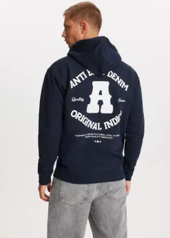 Sweaters En Hoodies<The Sting Hoodie met indigo tekstprint donkerblauw