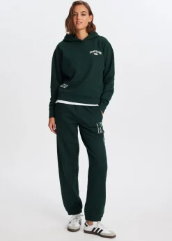 Sweaters En Hoodies<The Sting Hoodie met varsity print donkergroen