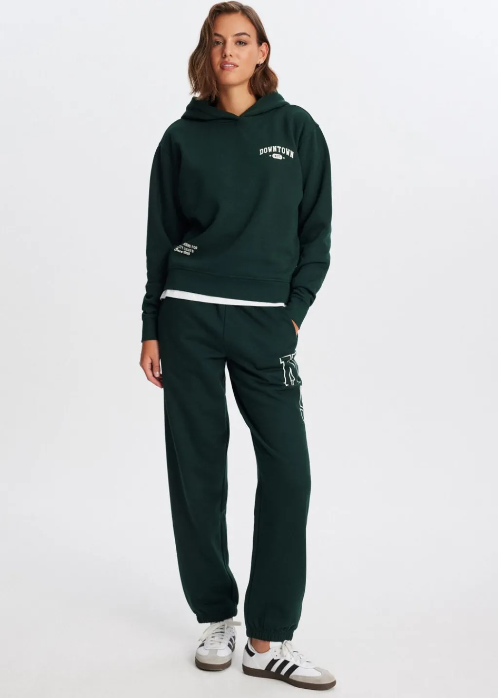 Sweaters En Hoodies<The Sting Hoodie met varsity print donkergroen