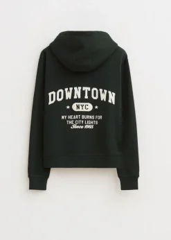 Sweaters En Hoodies<The Sting Hoodie met varsity print donkergroen