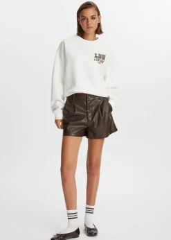 Shorts<The Sting Imitatieleren short donkerbruin